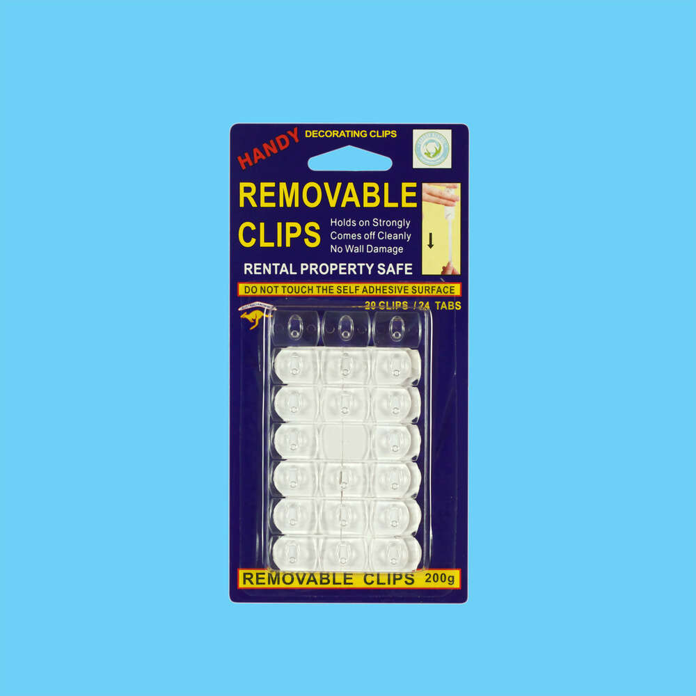 Removable Clips Clear Small - 200g 20 Clips 24 Tabs 1 Piece - Dollars and Sense