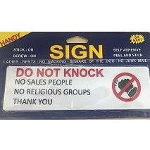 Sign Medium Do Not Knock - 1 Piece - Dollars and Sense