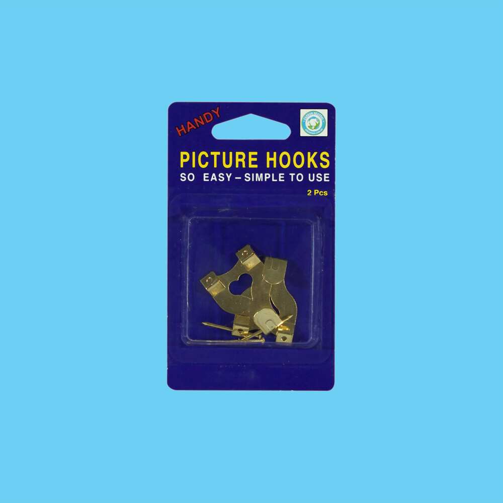 Picture Hooks Brass Plated - 2 Pack 1 Piece - Dollars and Sense