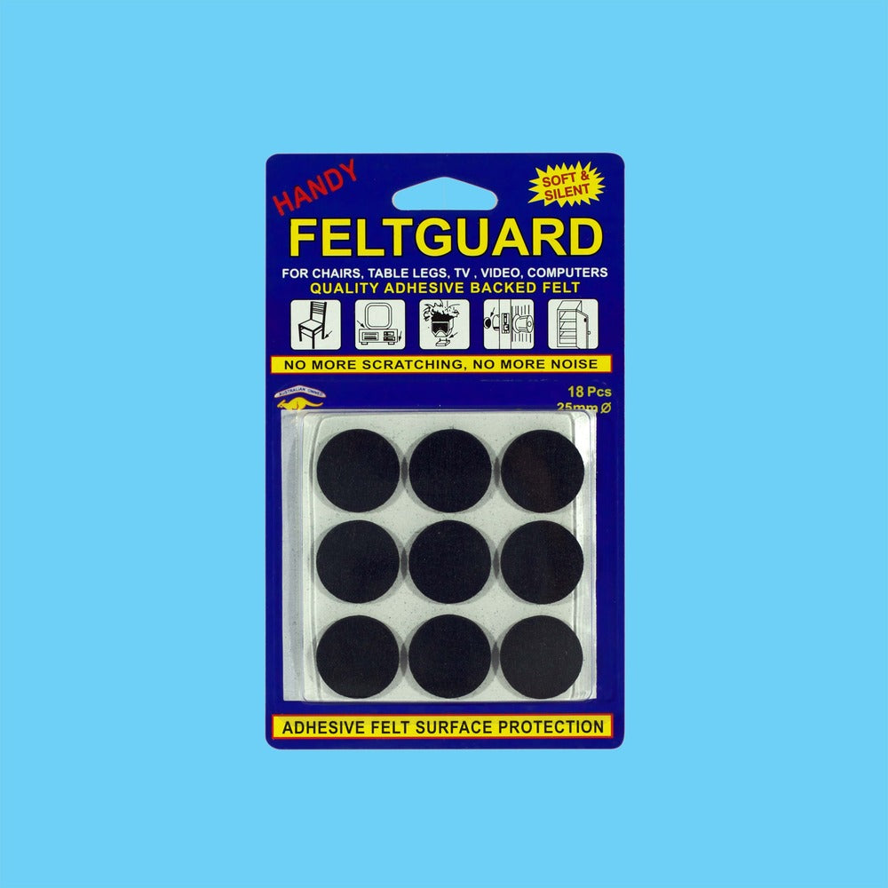 Black Feltguard Die Cuts - 25mm 18 Pack 1 Piece - Dollars and Sense