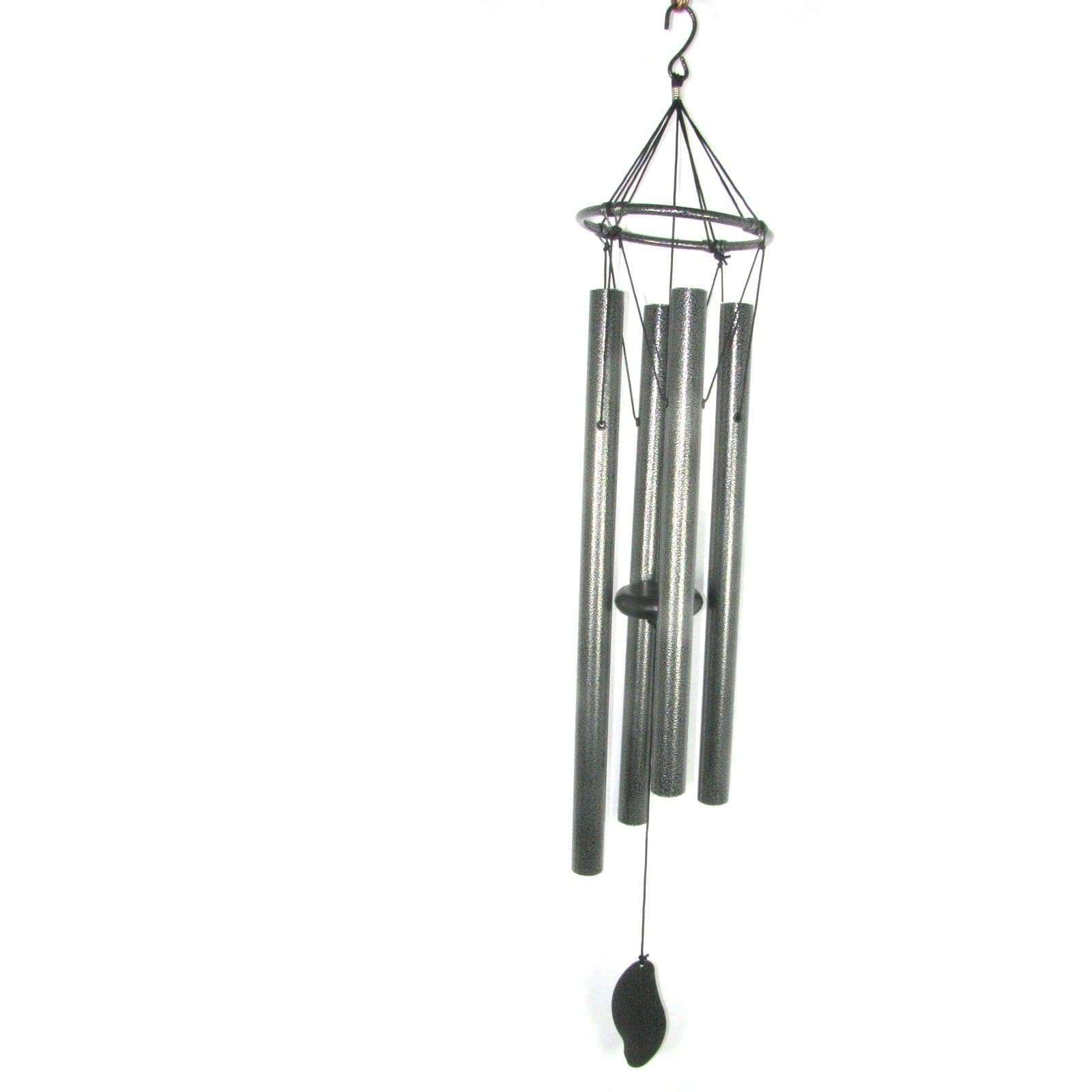 Silver Wind Chime Classic Tuned 4 Tubes Natures Melody 85cm - Dollars and Sense
