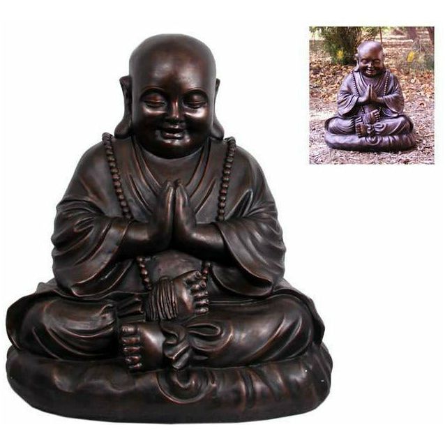 Happy Praying Buddha Bronze - 52cm - Dollars and Sense