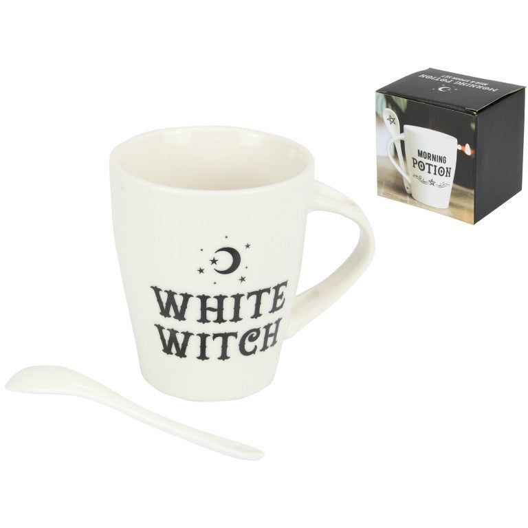 White Witch Mug and Spoon Set - Dollars and Sense