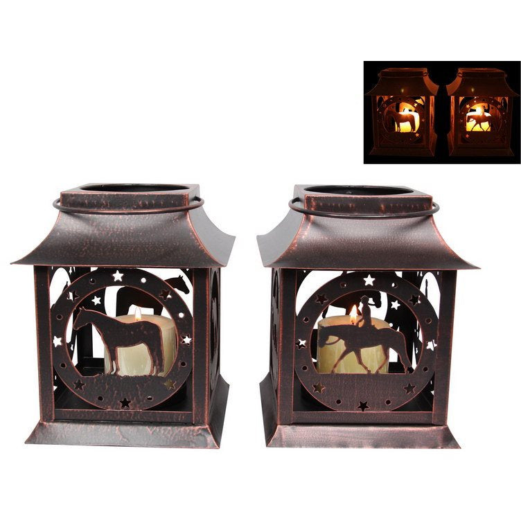 Rustic Metal Horse Lantern - Dollars and Sense