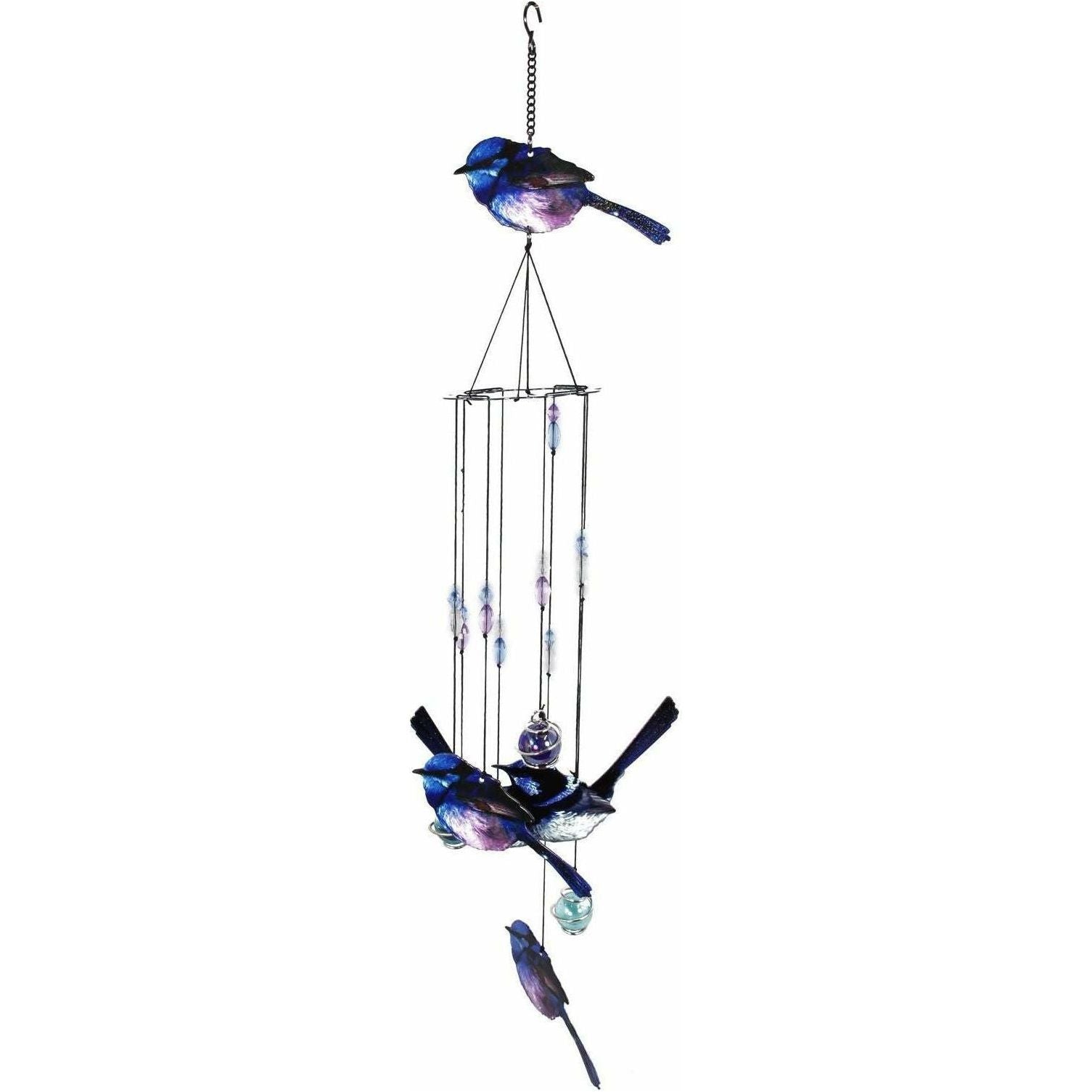 Metal 5 Pieces Blue Wren Wind Chime - Dollars and Sense