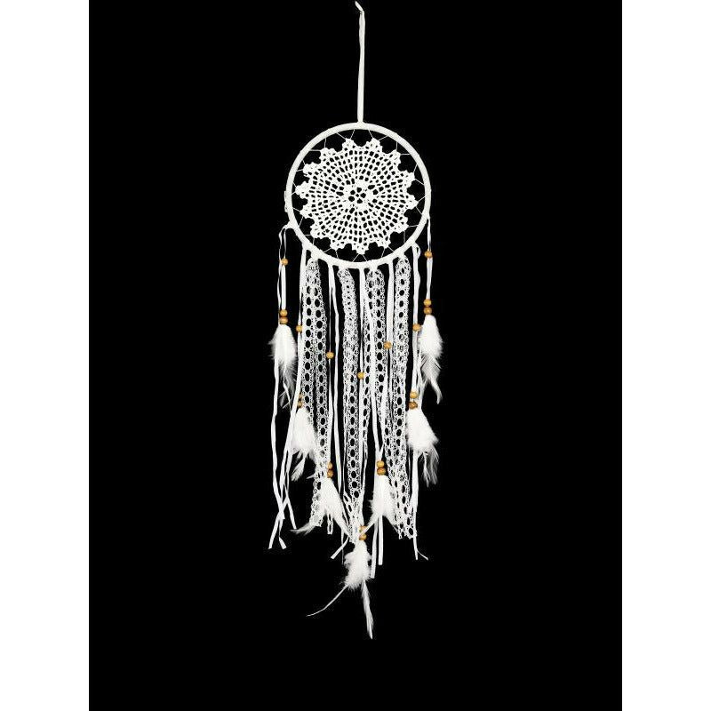 Dream Catcher White Crochet 16cm - Dollars and Sense