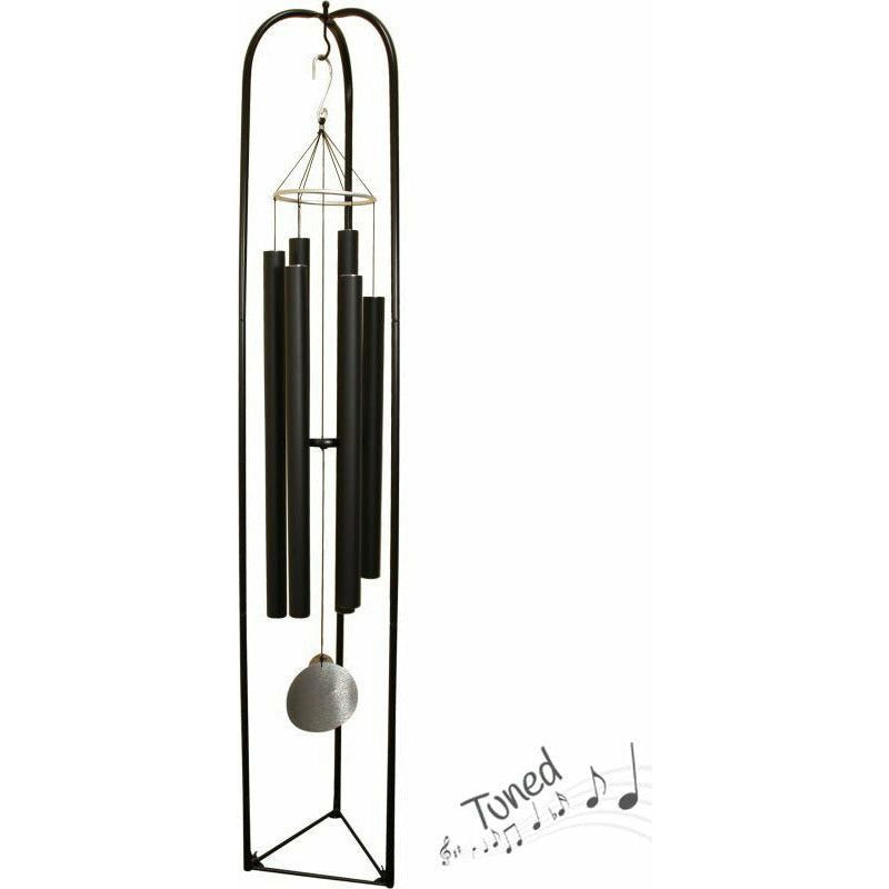 Wind Chime Tuned Black Natures Melody - 165cm Includes Display Stand - Dollars and Sense