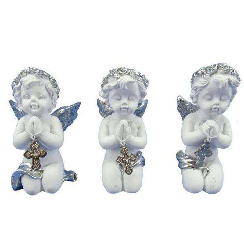 Praying Cherub Angel with Silver Cross 1pce Assorted 6cm - Dollars and Sense
