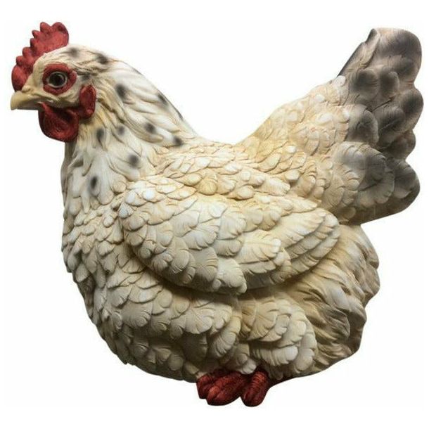 White Sitting Chicken - Hen 26cm - Dollars and Sense