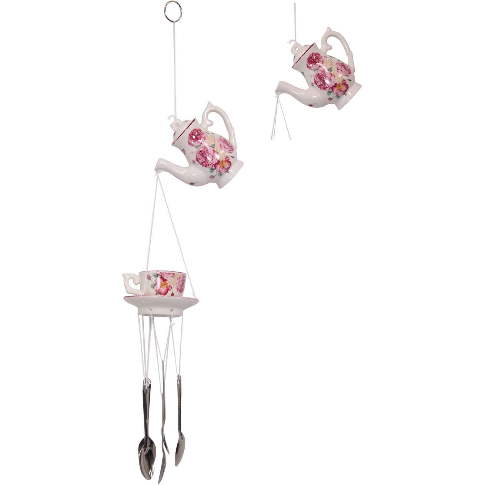 Teapot Teacup and Spoons Wind Chime - Dollars and Sense