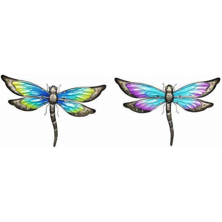 Metal and Glass Wall Art Dragonfly 1pce Assorted 46cm - Dollars and Sense