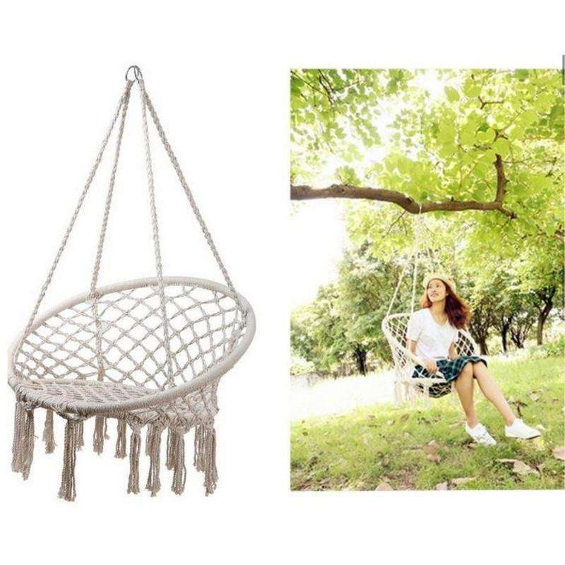 Macrame Hanging Chair 123cm Max 100Kg - Dollars and Sense