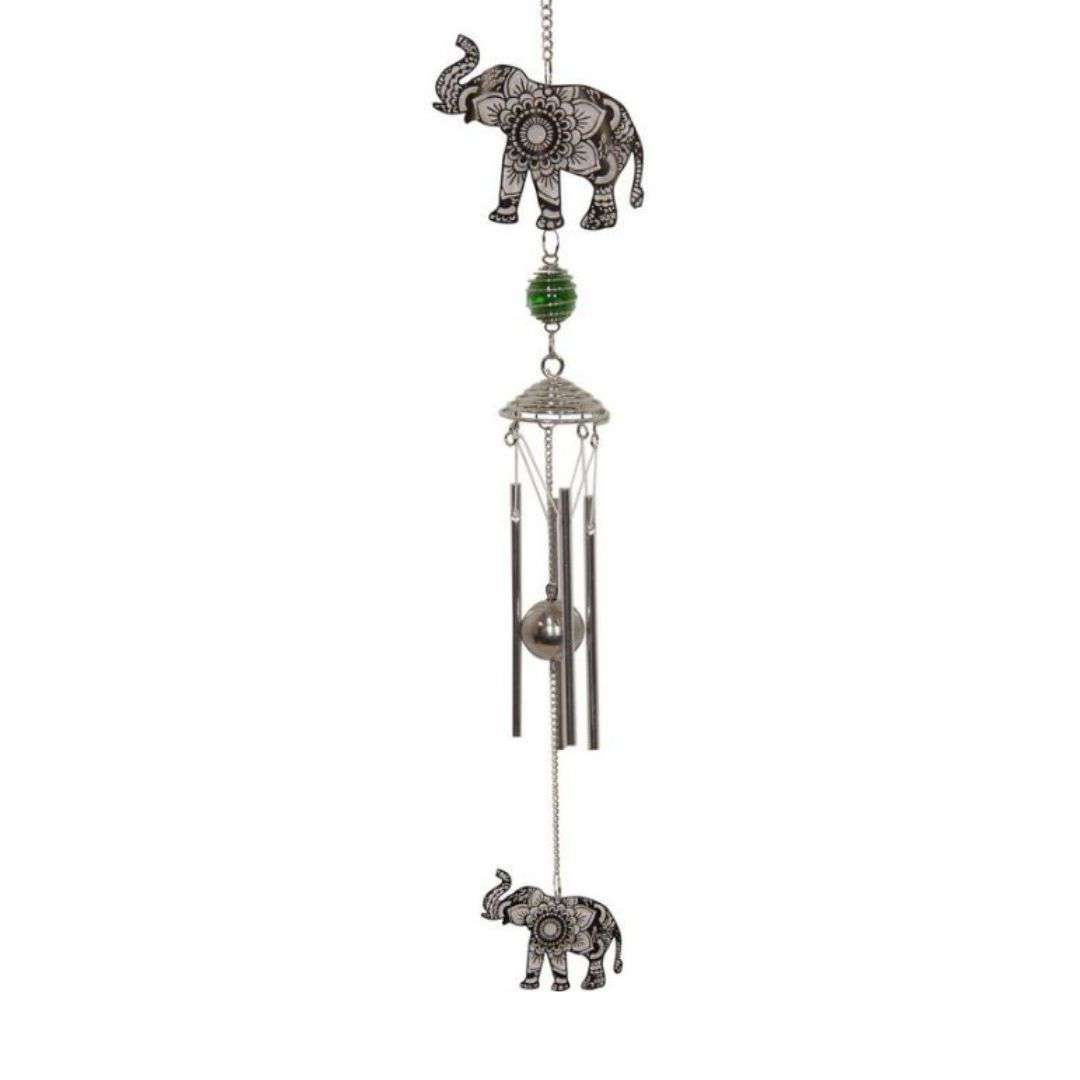 Silver Mandala Elephant Wind Chime - Dollars and Sense
