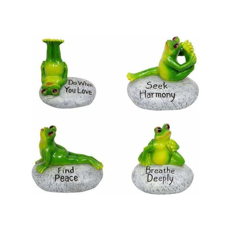 Yoga Frogs Assorted Wording 1pce 10cm - Dollars and Sense