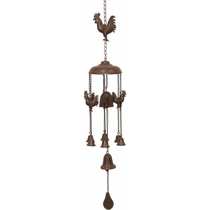 Wind Chime Cast Iron Rooster Bell - 83cm - Dollars and Sense