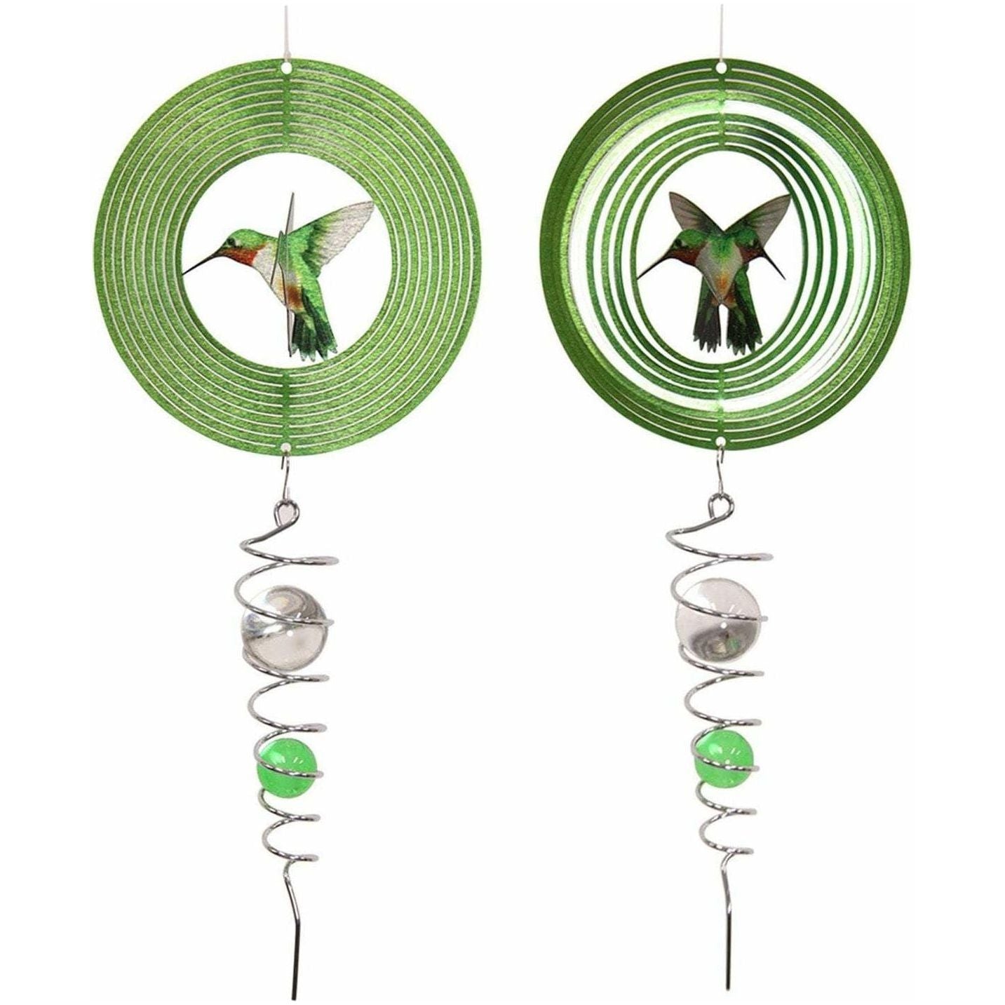Metal Green 3D Hummingbird Spinner 1pce Assorted 46cm - Dollars and Sense