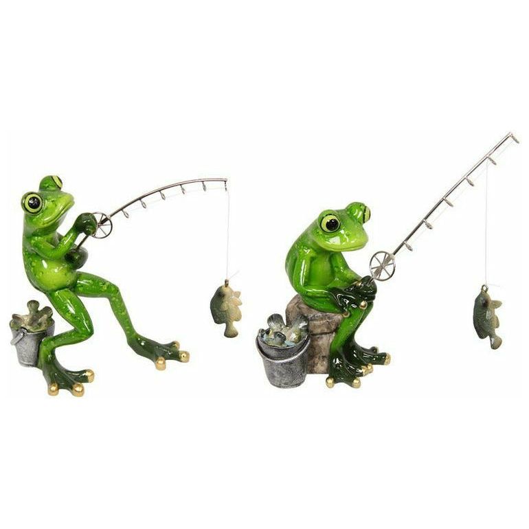 Frog Fisherman Marble Finish - 16cm 1 Piece Assorted - Dollars and Sense