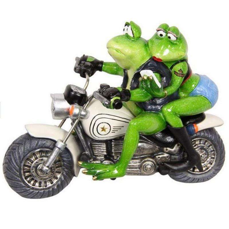 Biker Frog Couple Cruising 25cm - Dollars and Sense