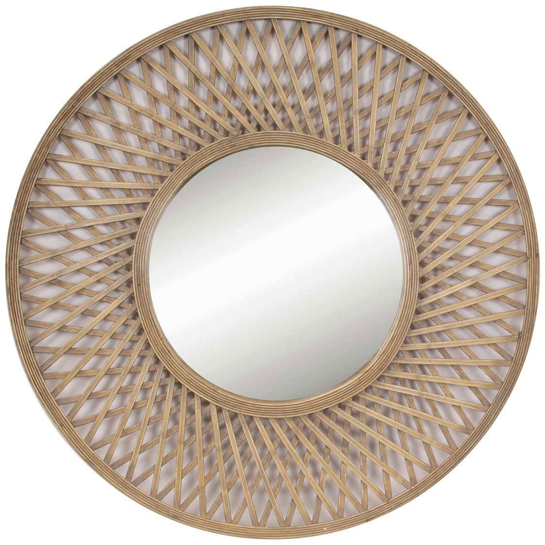 Round Rattan Mirror 79cm - Dollars and Sense