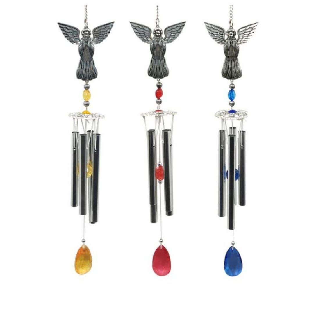 Silver Guardian Angel Wind Chime 1pce Assorted 43cm - Dollars and Sense