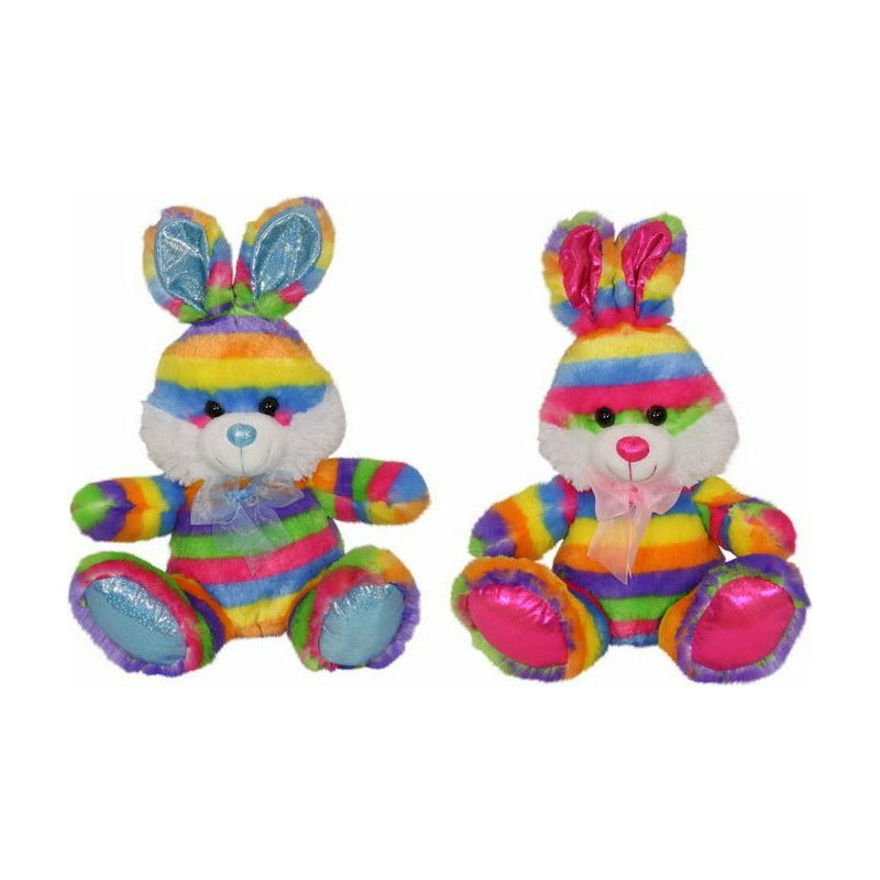 Plush Rabbit Rainbow - 32cm 1 Pce Assorted - Dollars and Sense