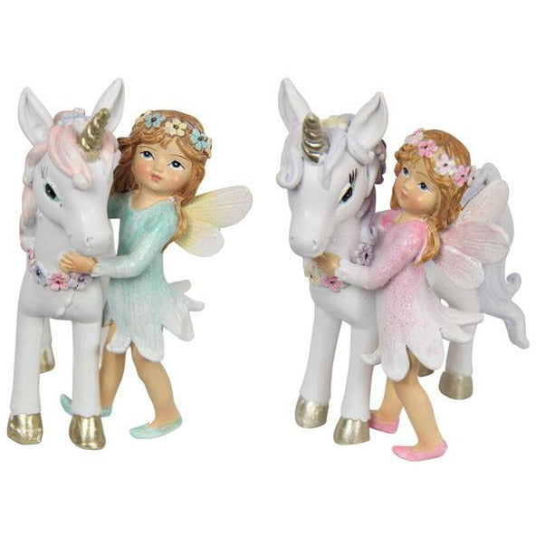 Fairy and Unicorn with Flowers - 1pce Assorted 9cm Default Title