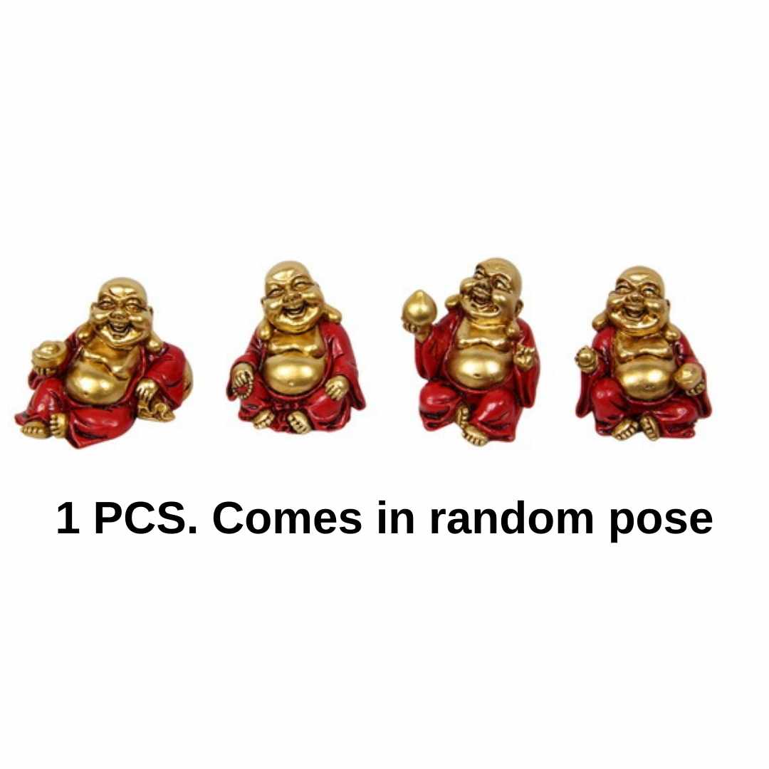 Fortune Buddha Red and Gold  1pce Assorted 6cm - Dollars and Sense
