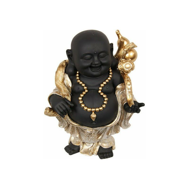 Happy Lucky Buddha Black and Gold - 29cm 1 Piece - Dollars and Sense