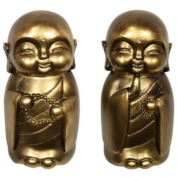 Gold Happy Buddha Monk 1pce Assorted 15cm - Dollars and Sense