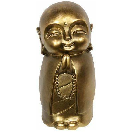 Gold Happy Buddha Monk Statue 31cm - Dollars and Sense