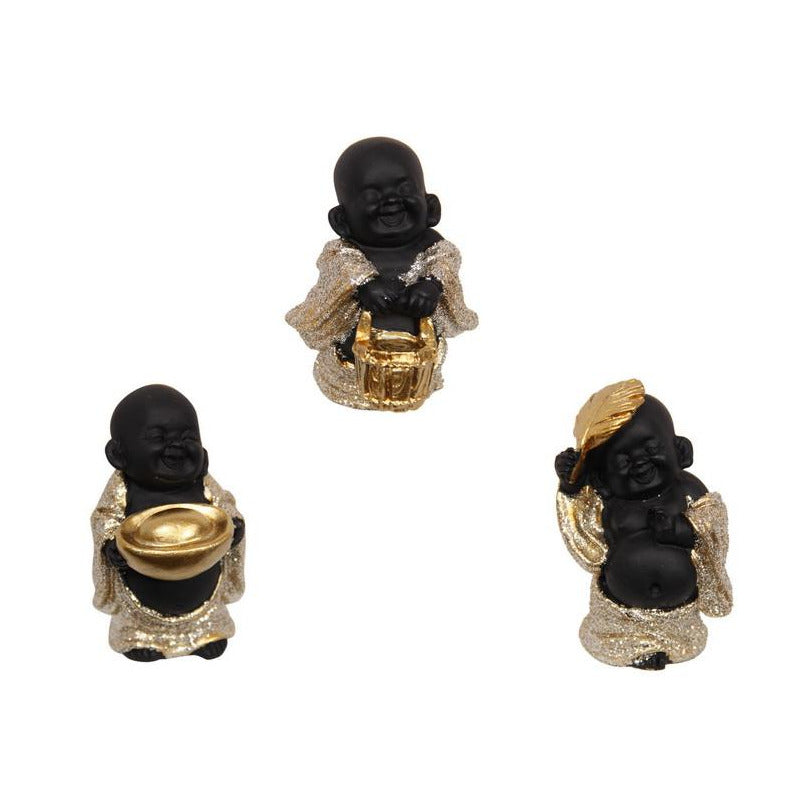 Happy Buddha in Champagne Coloured Robe 1pce Assorted 6cm Default Title