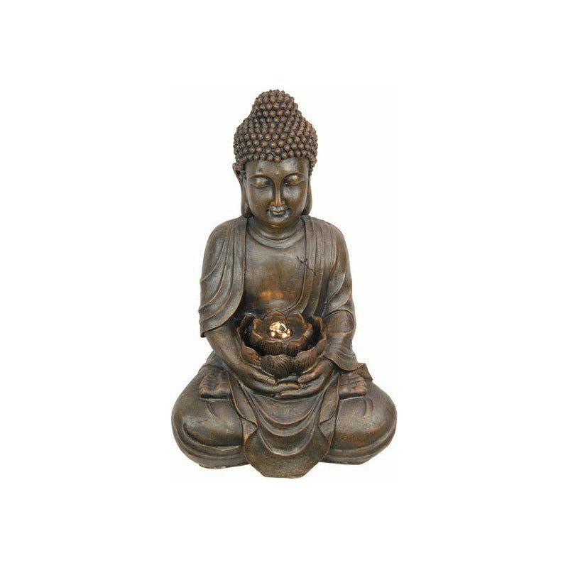 Rulai Buddha Water Fountain with Light - 48cm - Dollars and Sense
