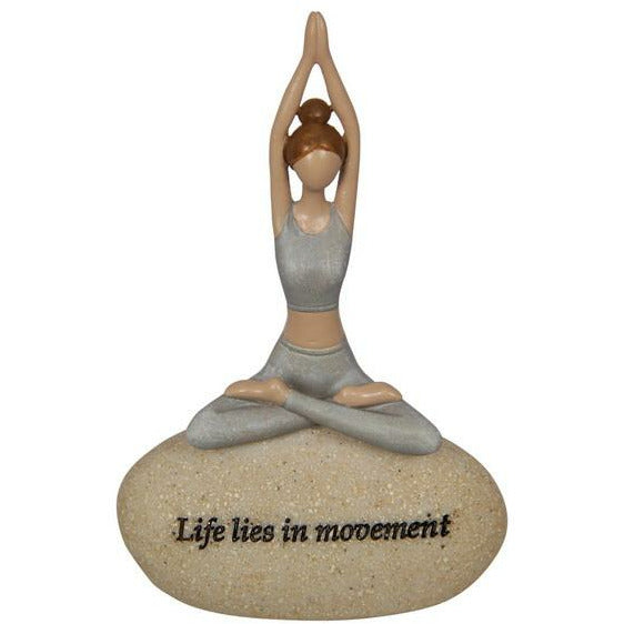 Inspirational Yoga Lady with Quote on Stone- 13cm Default Title