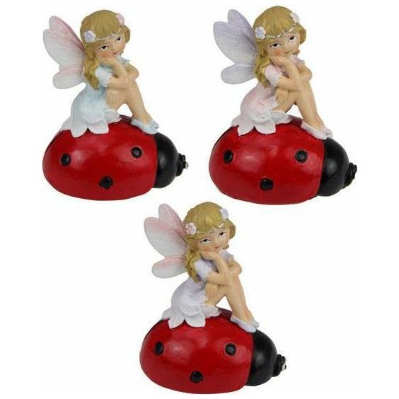 Fairy Sitting On Ladybug Assorted 1pce 7.5cm - Dollars and Sense