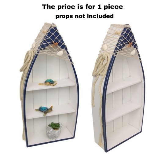 Display Boat Shelf in Dark Blue Finish 51cm - Dollars and Sense