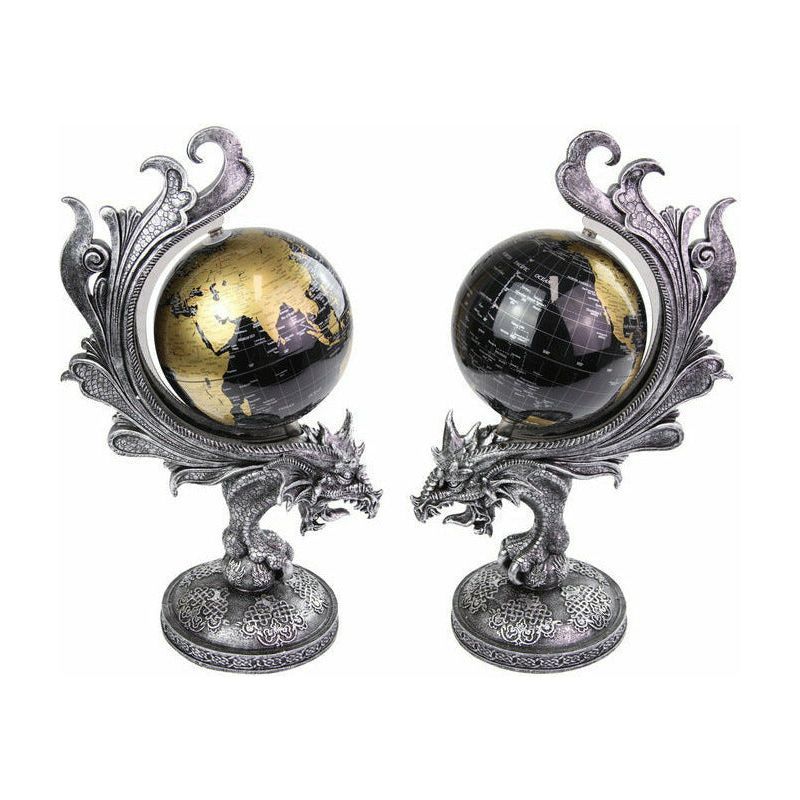 Silver Dragon Spinning World Globe - 39cm 1 Piece - Dollars and Sense
