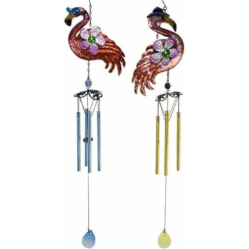 Metal Funky Flamingo Wind Chime - 1pce Assorted - Dollars and Sense