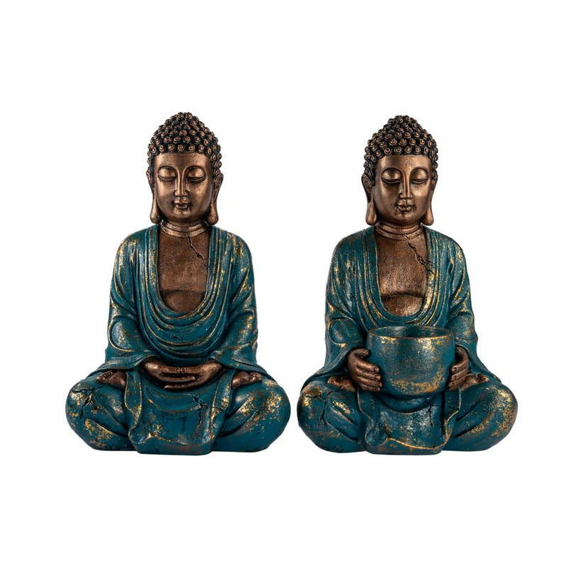 Blue and Gold Rulai Buddha 1 pce Assorted 30cm Default Title