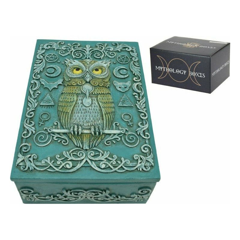 Turquoise Owl of Wisdom Tarot Box - 13x10cm 1 Piece - Dollars and Sense