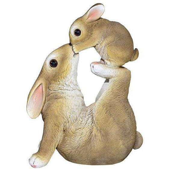 Rabbits Kissing Mum And Baby - 27cm - Dollars and Sense