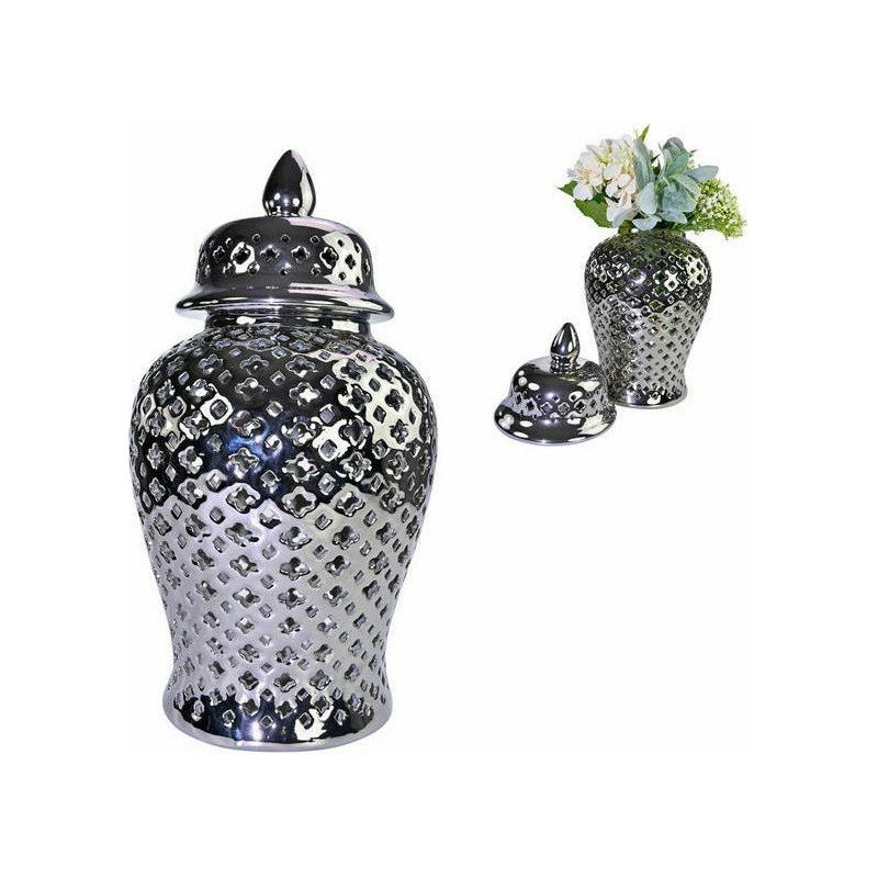 Ginger Jar Silver - 42cm - Dollars and Sense