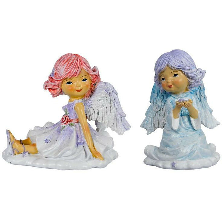 Angel Girl Sitting with Glitter - 1pce Assorted 9cm Default Title