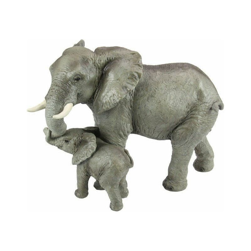 Elephant with Baby Holding Trunk - 36cm - Dollars and Sense