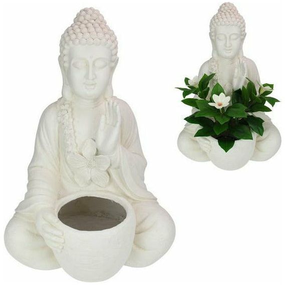Cream Garden Rulai Buddha Pot Holder - 68cm - Dollars and Sense