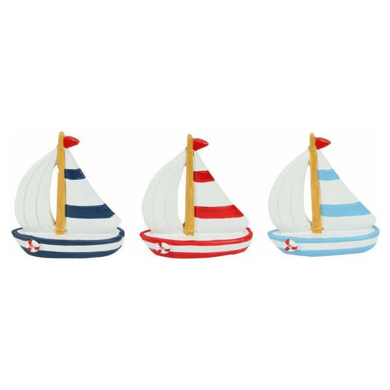 Sailing Boat with Coloured Stripes - 9cm 1 Piece Assorted - Dollars and Sense