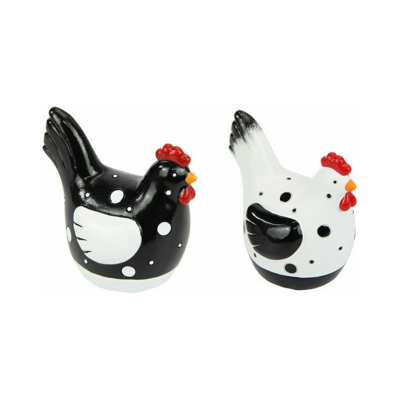 Black and White Hen and Rooster - 8cm 1 Piece Assorted - Dollars and Sense