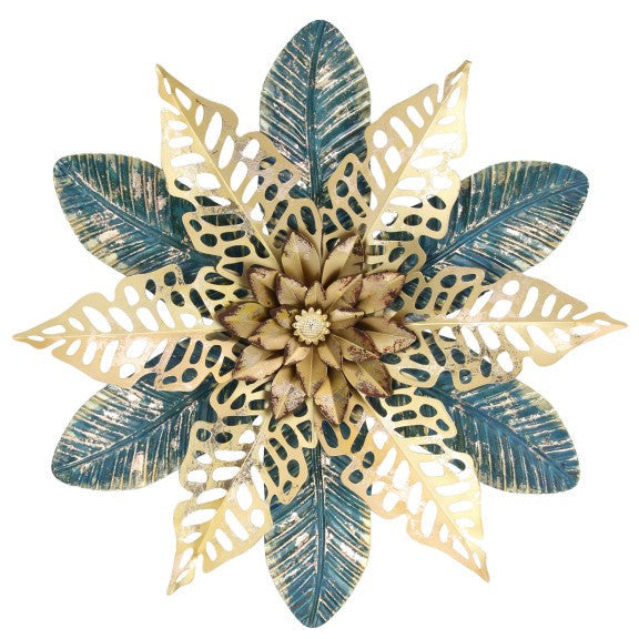 Blue and Gold Floral Wall Art - Dollars and Sense