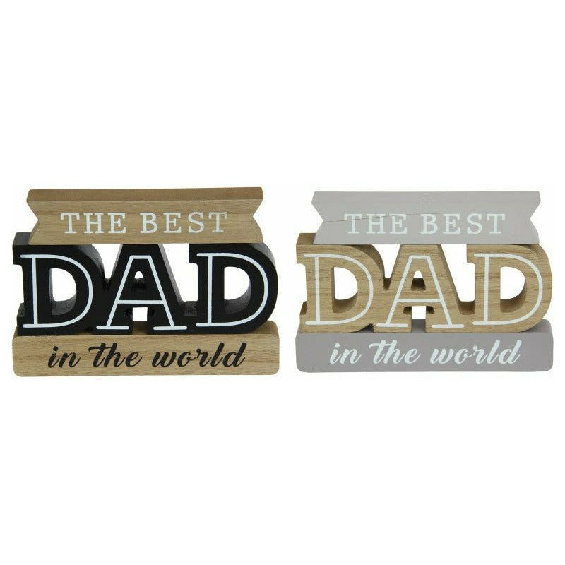 The Best Dad In The World Plaque 18cm - 1 Piece Assorted - Dollars and Sense