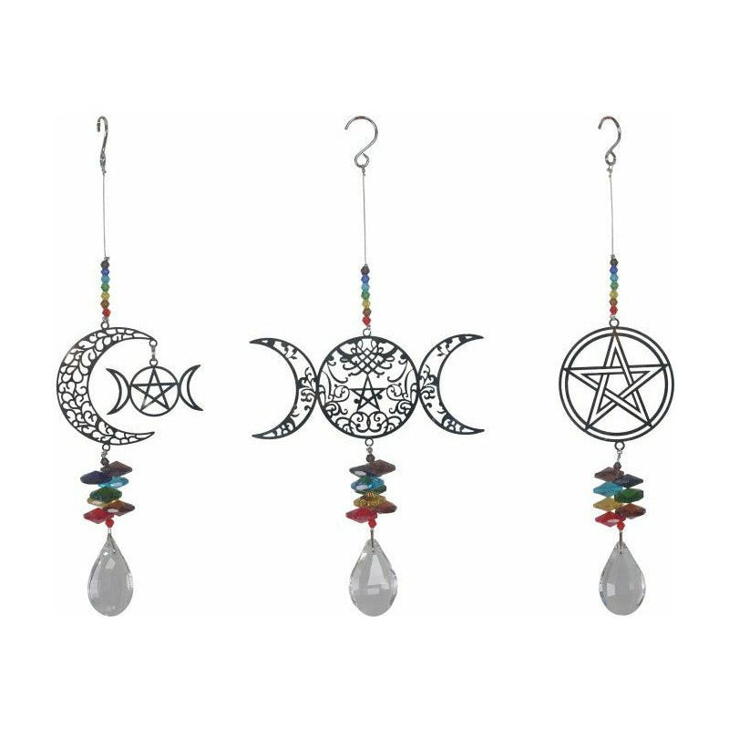 Crystal Lasercut Wiccan Suncatcher - 21cm 1 Piece Assorted - Dollars and Sense