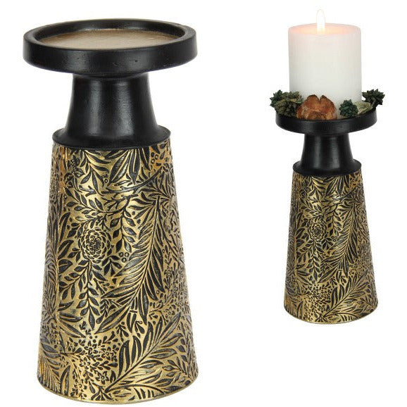 Black and Gold Antique Candle Holder - Dollars and Sense